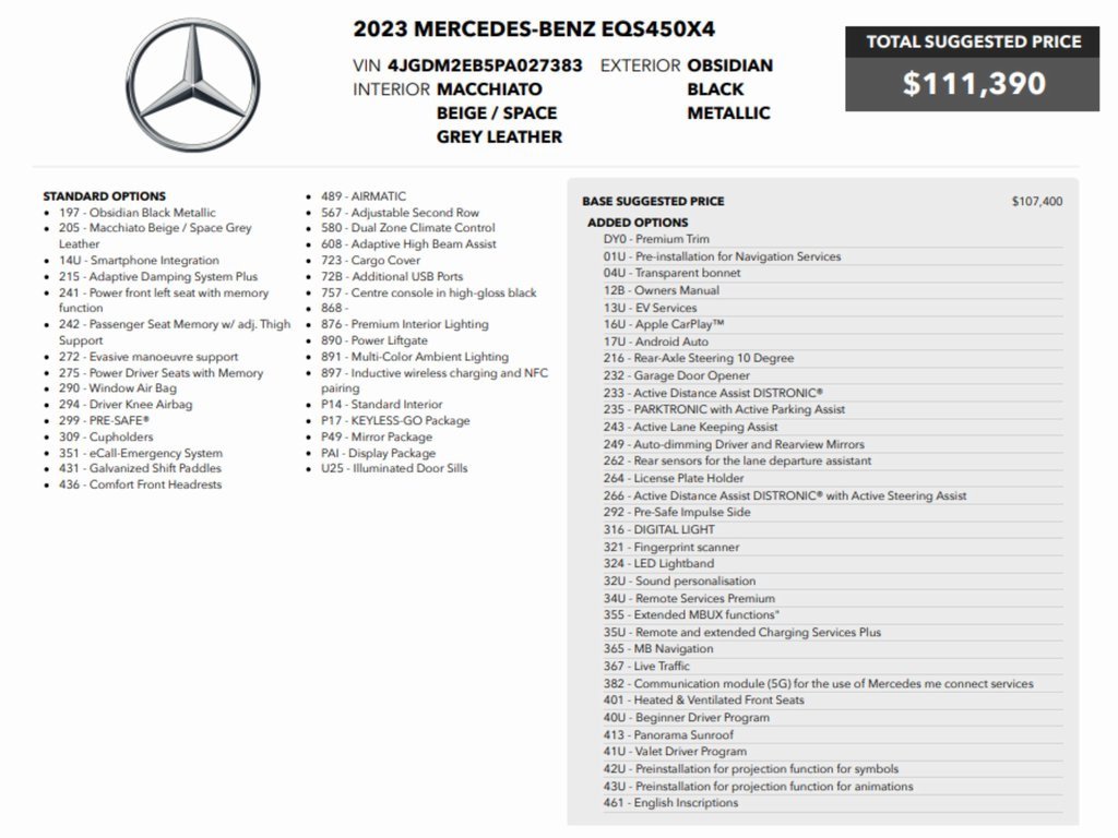 Used 2023 Mercedes-Benz EQS 450+ 4MATIC SUV image 2