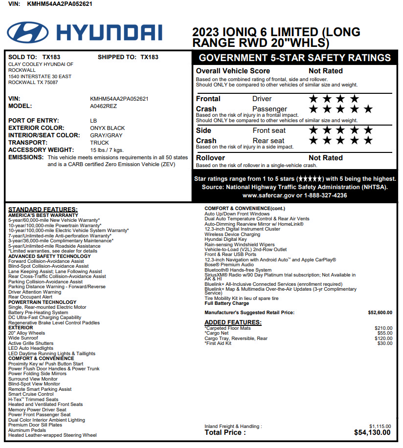 Used 2023 Hyundai Ioniq 6 Limited RWD image 3