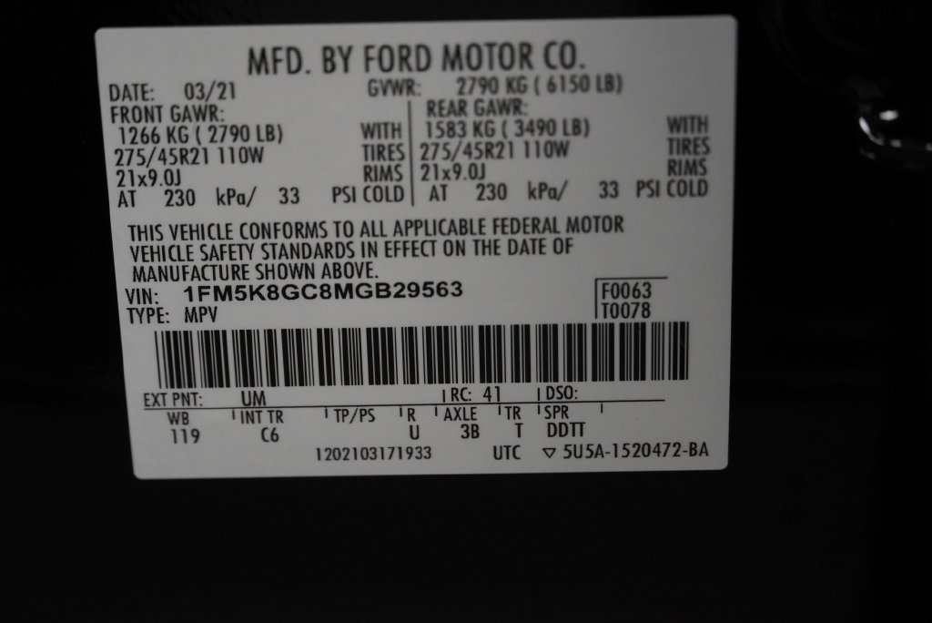 Used 2021 Ford Explorer ST w/ Equipment Group 401A AWD/4WD image 56