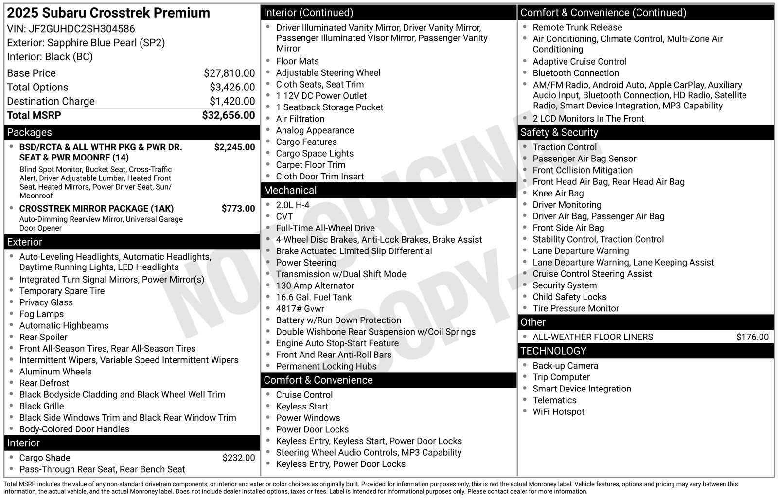 Certified 2025 Subaru Crosstrek 2.5i Premium AWD/4WD image 32