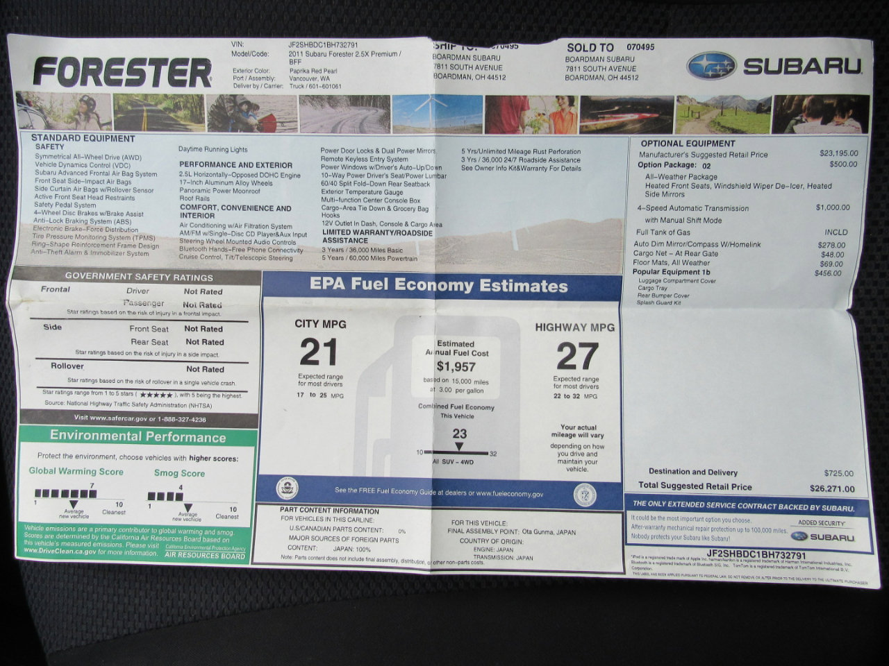 Used 2011 Subaru Forester 2.5X Premium w/ All-Weather Pkg image 23