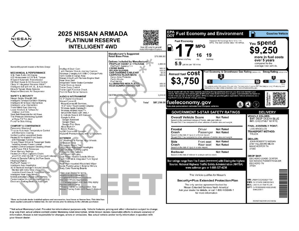 Certified 2025 Nissan Armada Platinum Reserve AWD/4WD image 40