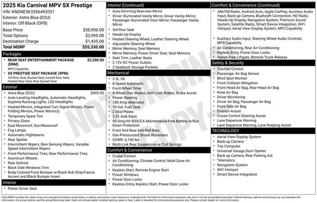 New 2025 Kia Carnival SX Prestige image 29