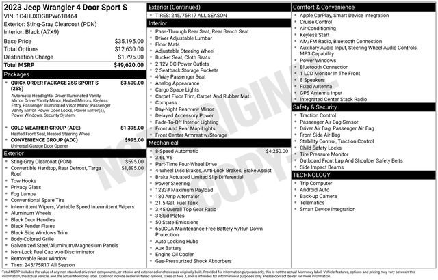 Used 2023 Jeep Wrangler Unlimited Sport AWD/4WD image 7