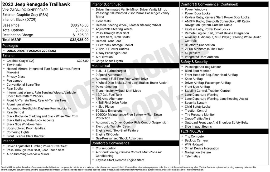 Used 2022 Jeep Renegade Trailhawk image 4