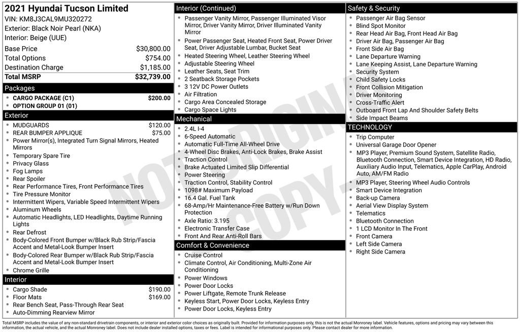 Used 2021 Hyundai Tucson Limited w/ Cargo Package AWD/4WD image 4