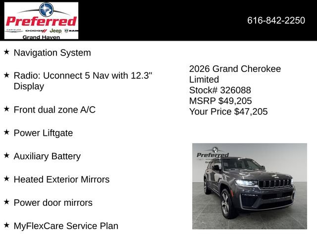 New 2026 Jeep Grand Cherokee Limited w/ Trailer Tow Package AWD/4WD image 12