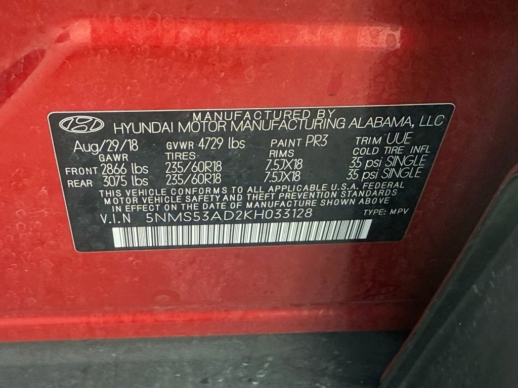 Used 2019 Hyundai Santa Fe Limited w/ Cargo Package image 40