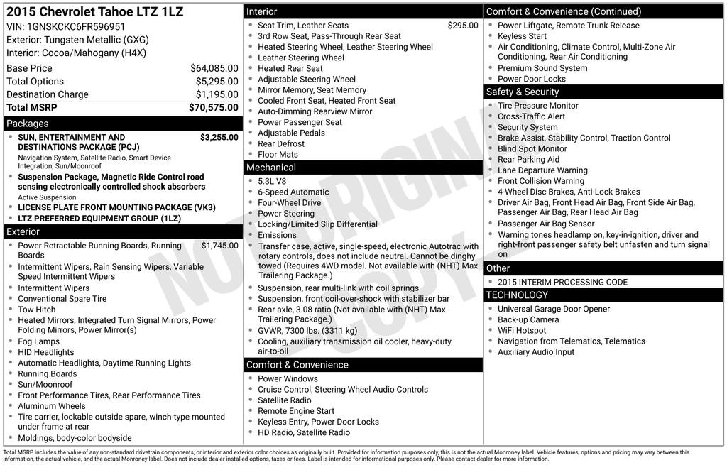 Used 2015 Chevrolet Tahoe LTZ image 2