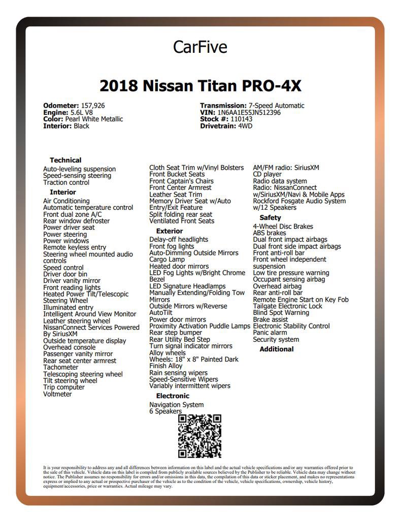 Used 2018 Nissan Titan PRO-4X w/ Pro-4x Convenience Package image 32