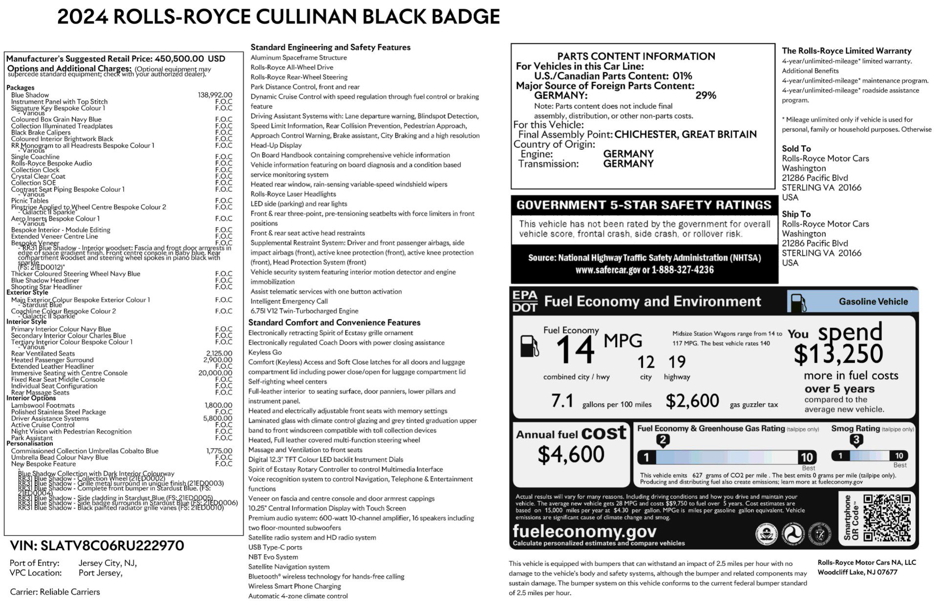 Used 2024 Rolls-Royce Cullinan Black Badge AWD/4WD image 22