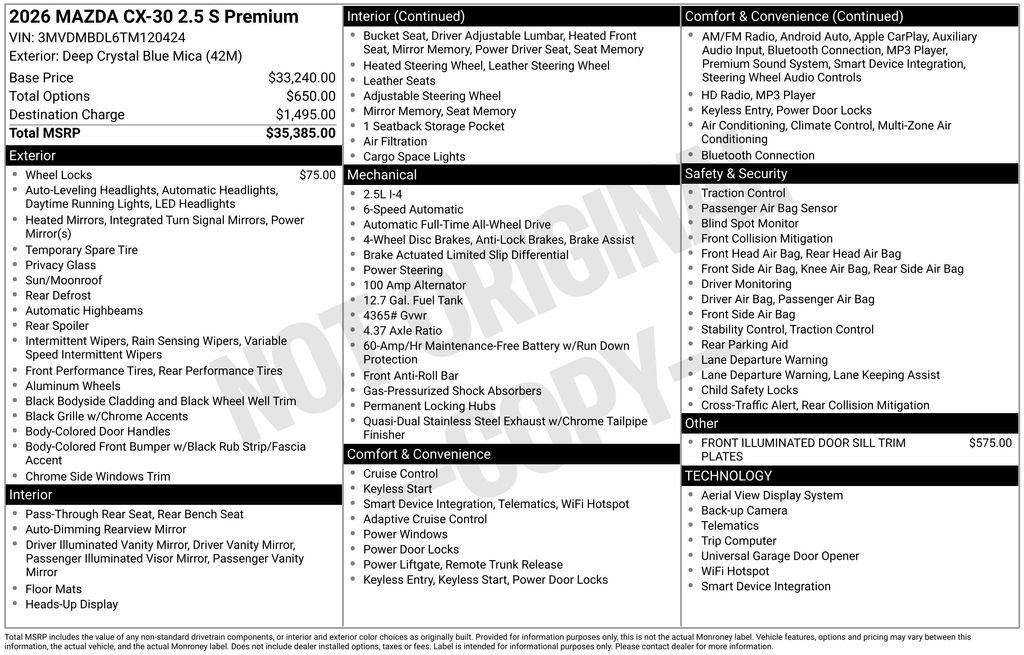 New 2026 MAZDA CX-30 AWD 2.5 S w/ Premium Package image 11