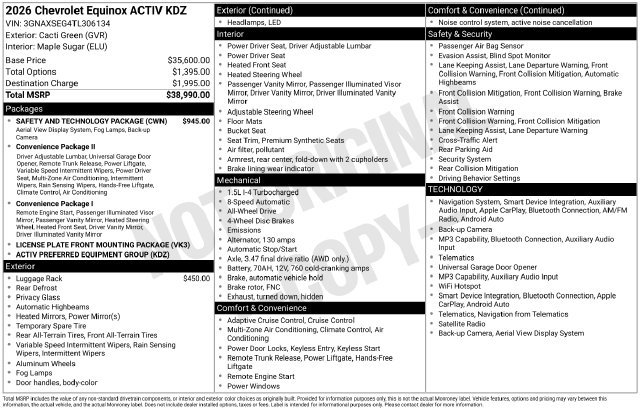 Used 2026 Chevrolet Equinox ACTIV w/ Safety and Technology Package AWD/4WD image 4