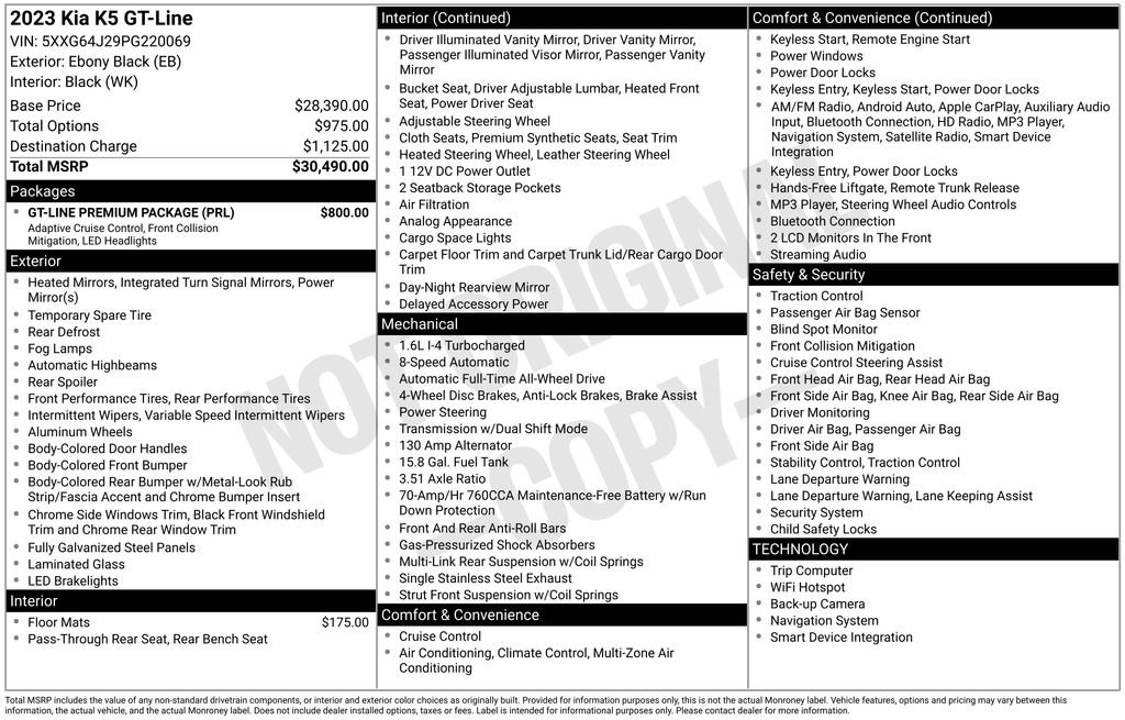 Certified 2023 Kia K5 GT-Line w/ GT-Line Premium Package AWD/4WD image 7