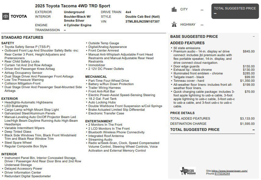 Used 2025 Toyota Tacoma TRD Sport AWD/4WD image 43