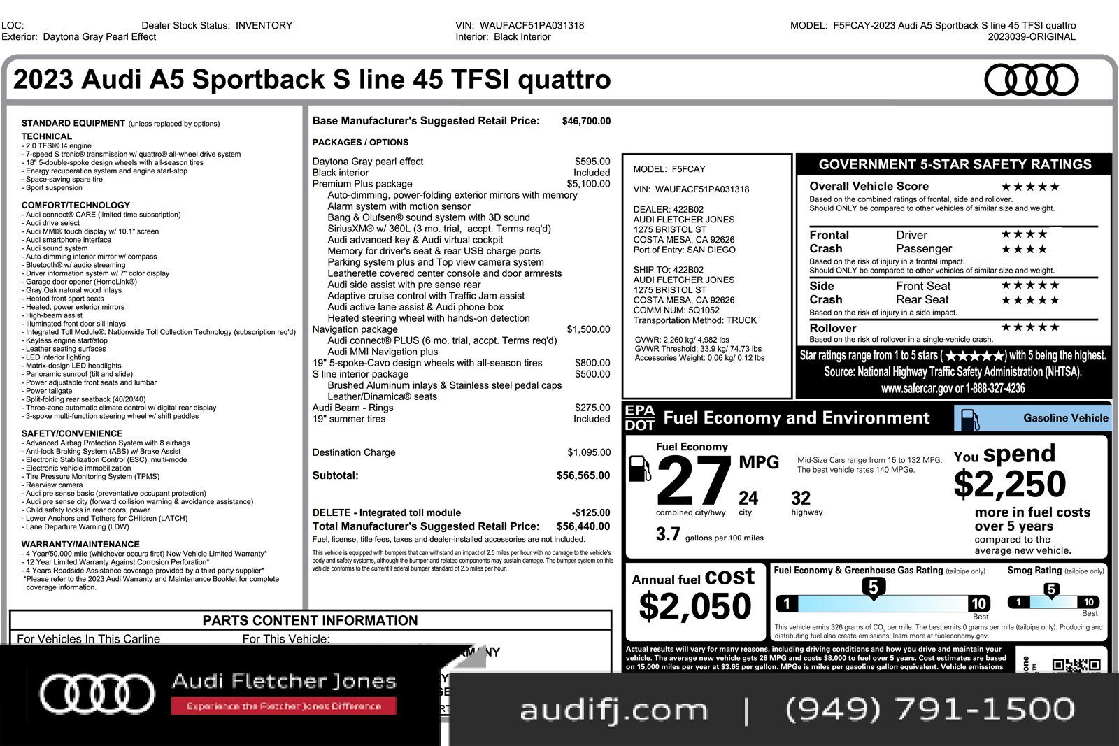 Used 2023 Audi A5 2.0T Premium Plus w/ Premium Plus image 25