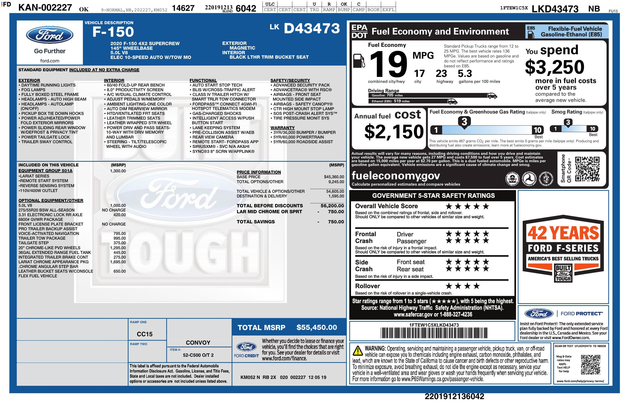 Used 2020 Ford F150 Lariat RWD image 3