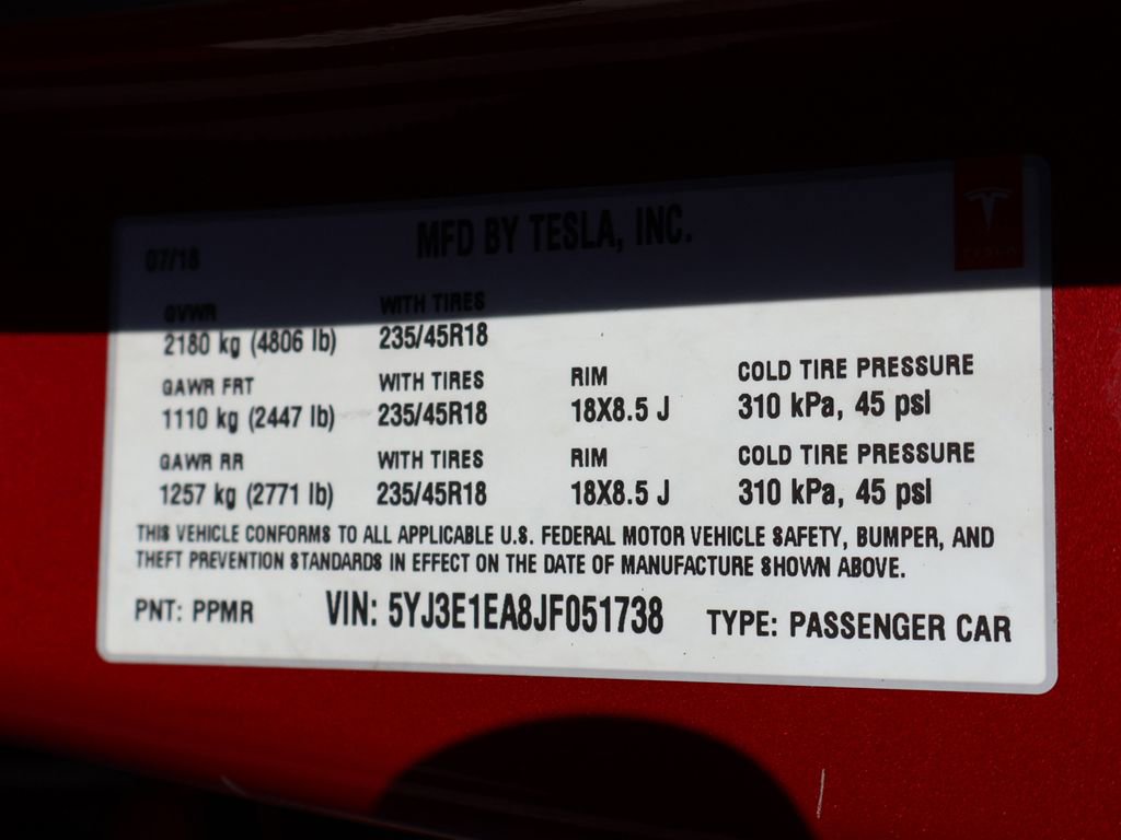 Used 2018 Tesla Model 3 Long Range RWD image 55