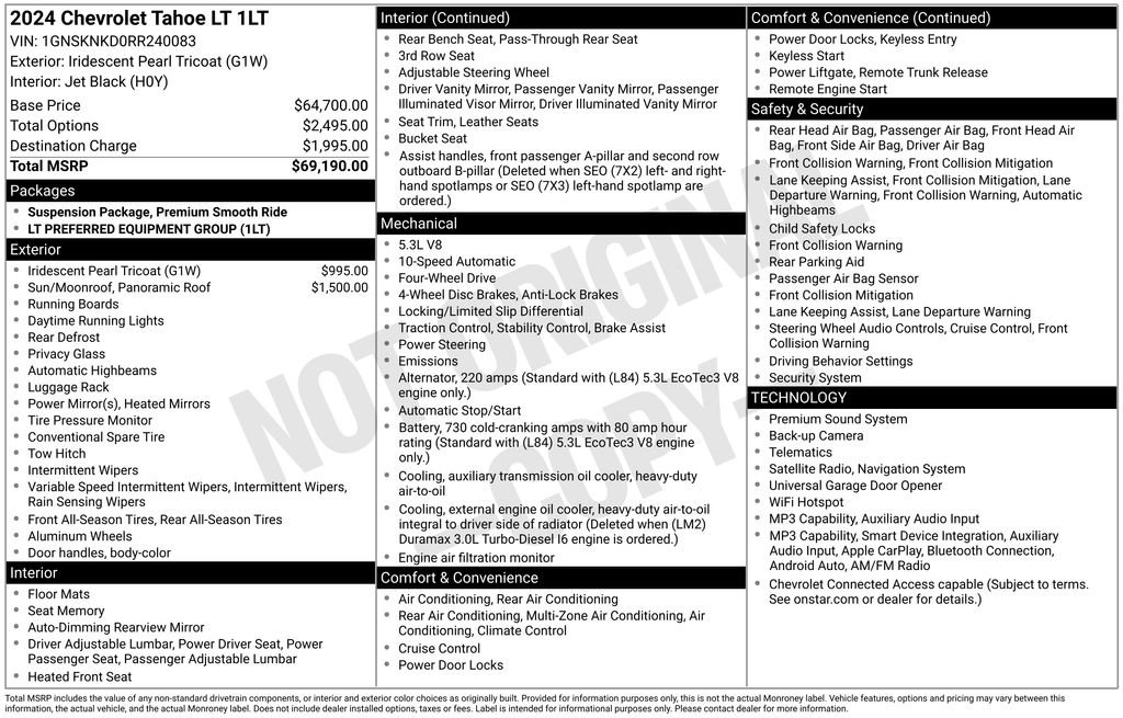 Used 2024 Chevrolet Tahoe LT AWD/4WD image 5