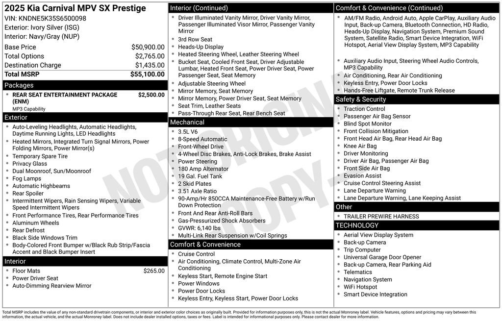 New 2025 Kia Carnival SX Prestige image 36