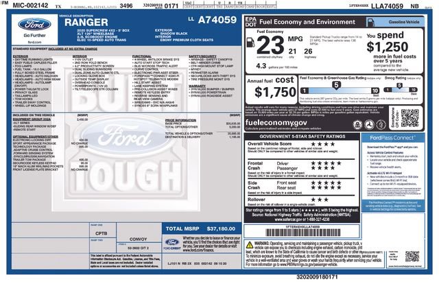 Used 2020 Ford Ranger XLT w/ Equipment Group 302A Luxury RWD image 27