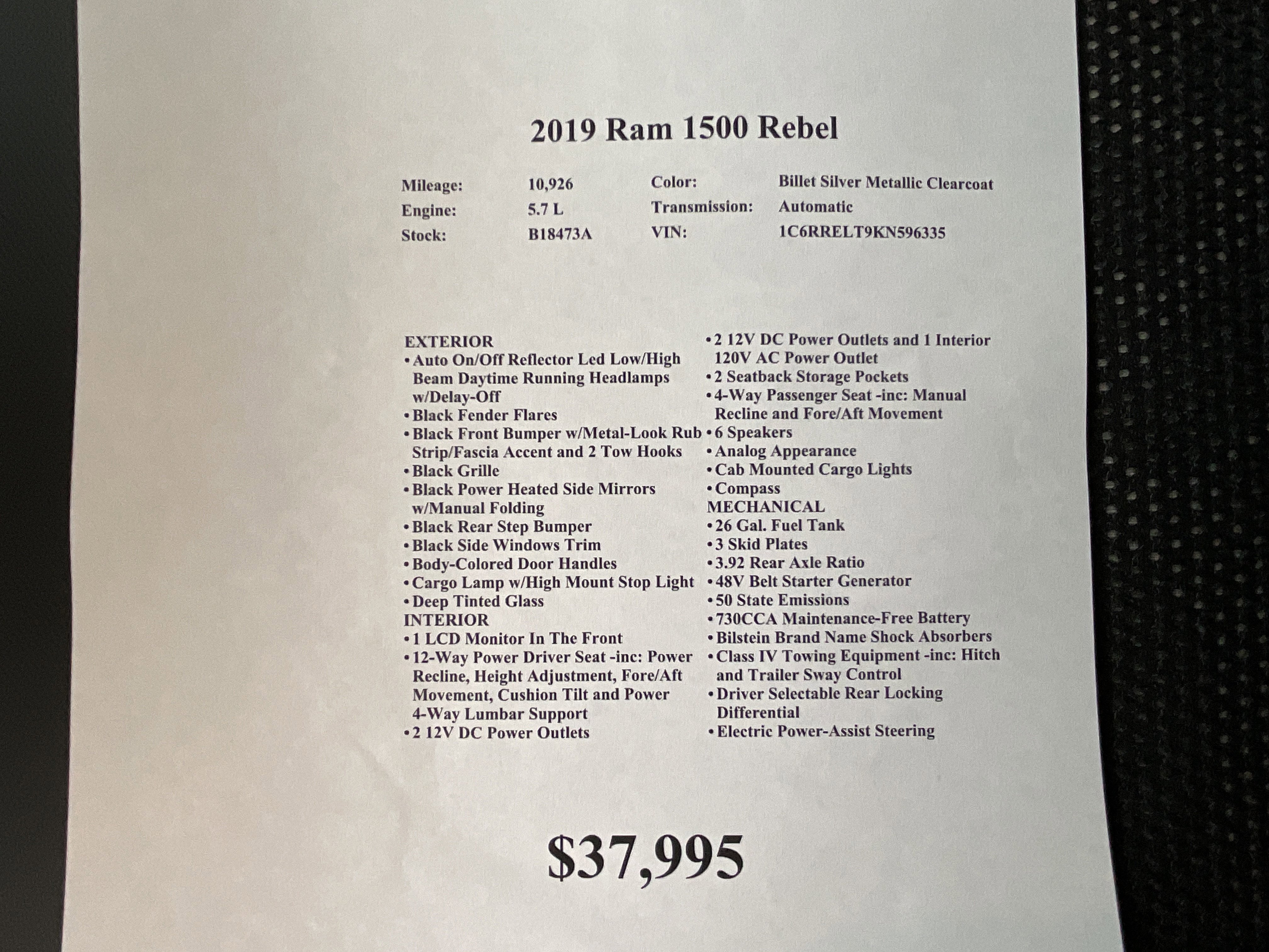 Used 2019 RAM 1500 Rebel w/ Rebel Level 1 Equipment Group image 28