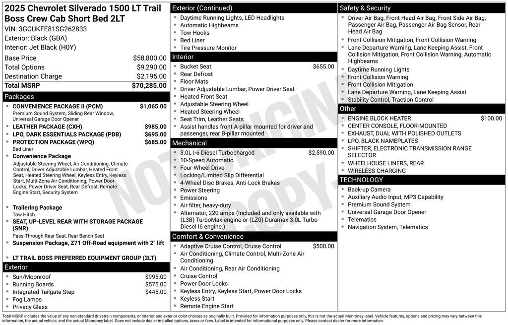 Used 2025 Chevrolet Silverado 1500 LT Trail Boss w/ Convenience Package II AWD/4WD image 28