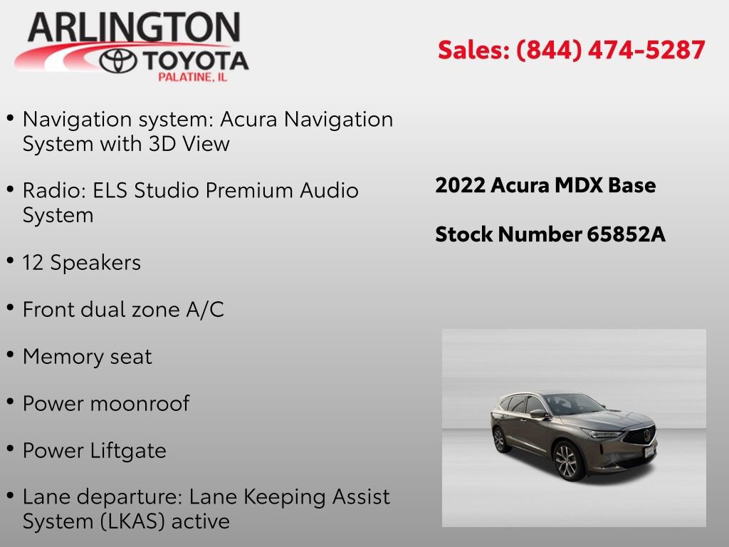 Used 2022 Acura MDX SH-AWD w/ Technology Package image 2