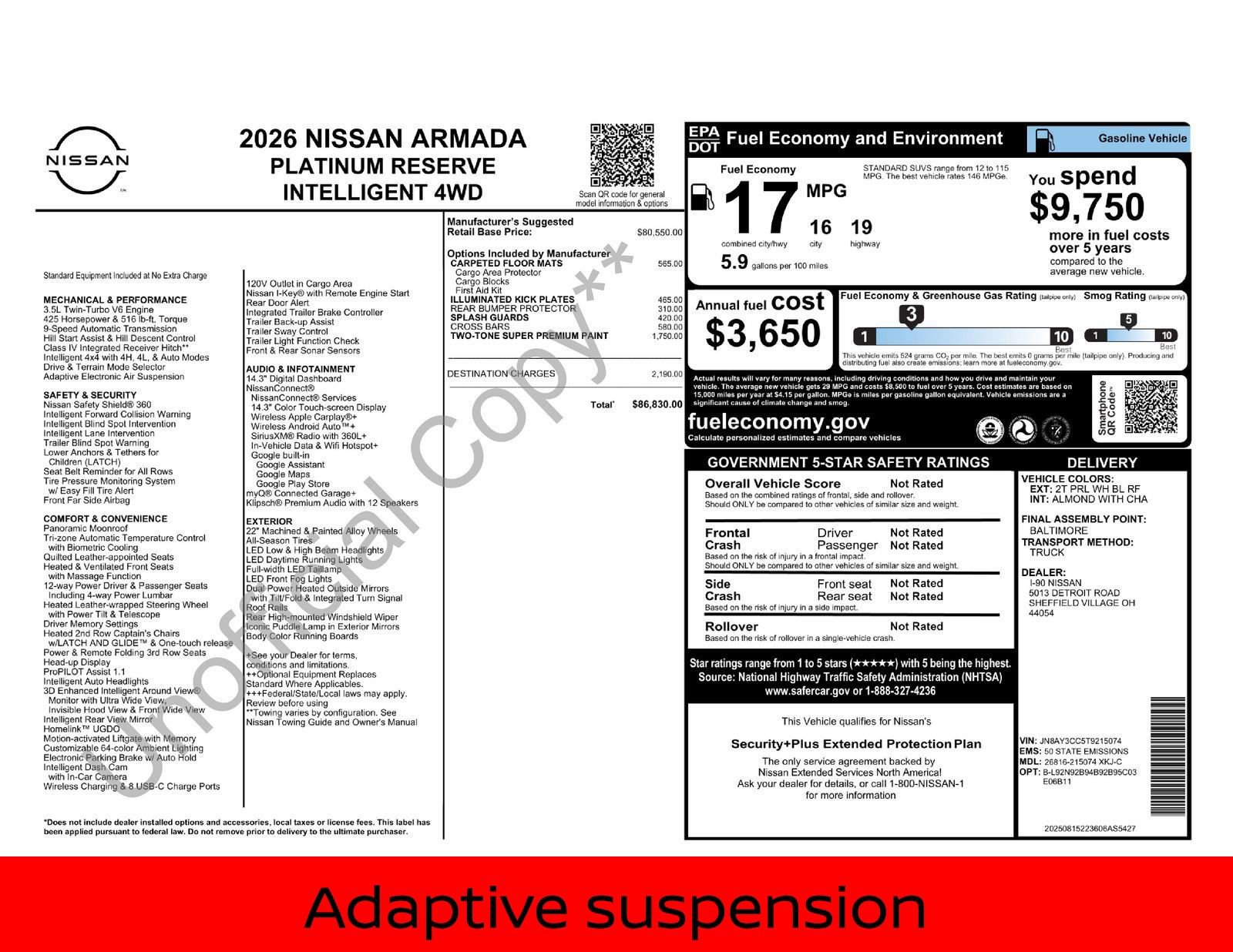 New 2026 Nissan Armada Platinum Reserve image 7