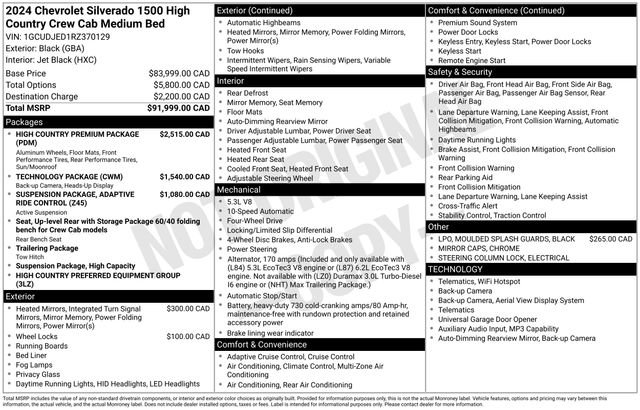 Used 2024 Chevrolet Silverado 1500 High Country w/ High Country Premium Package AWD/4WD image 51