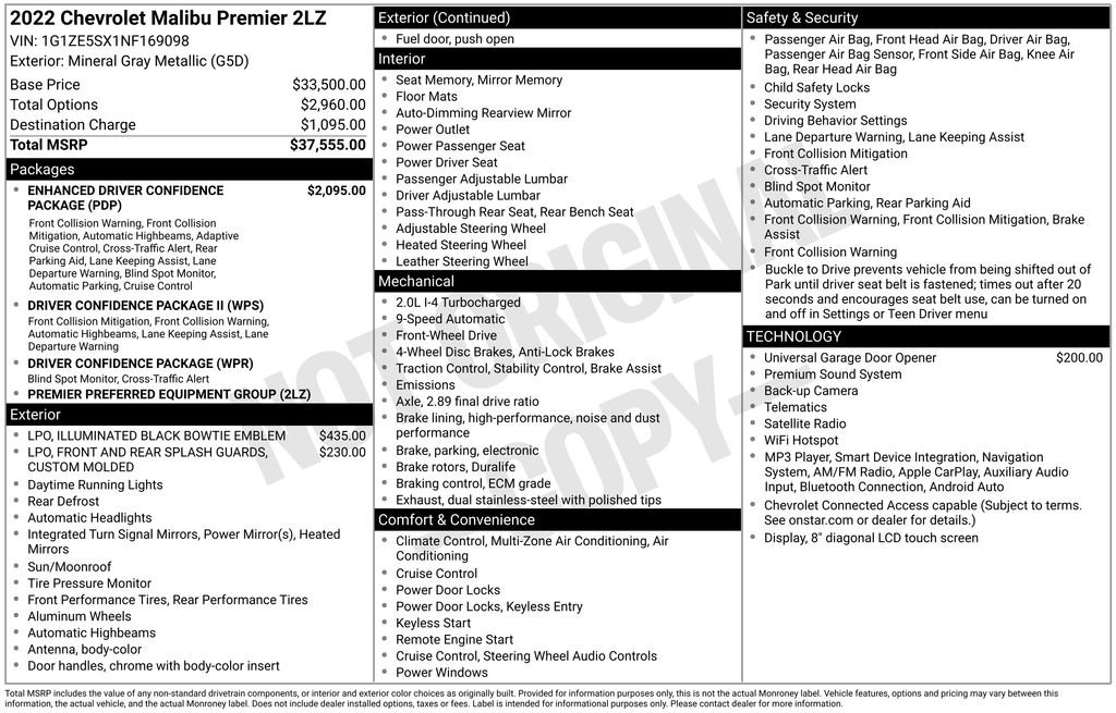 Used 2022 Chevrolet Malibu Premier FWD image 21