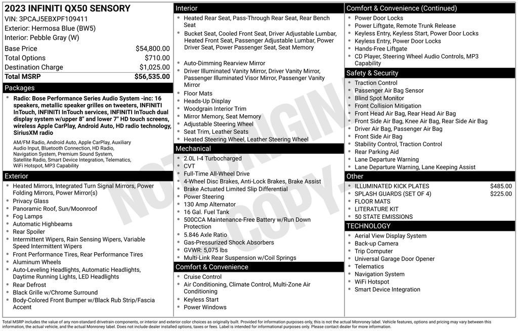Used 2023 INFINITI QX50 Sensory image 38