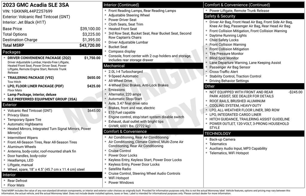 Used 2023 GMC Acadia SLE w/ Driver Convenience Package image 6