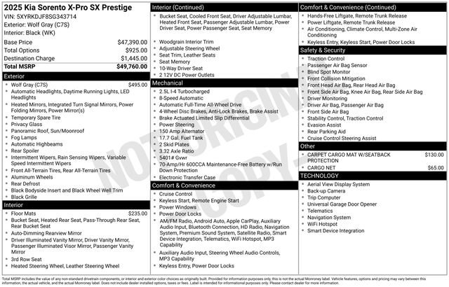 Certified 2025 Kia Sorento SX Prestige image 37