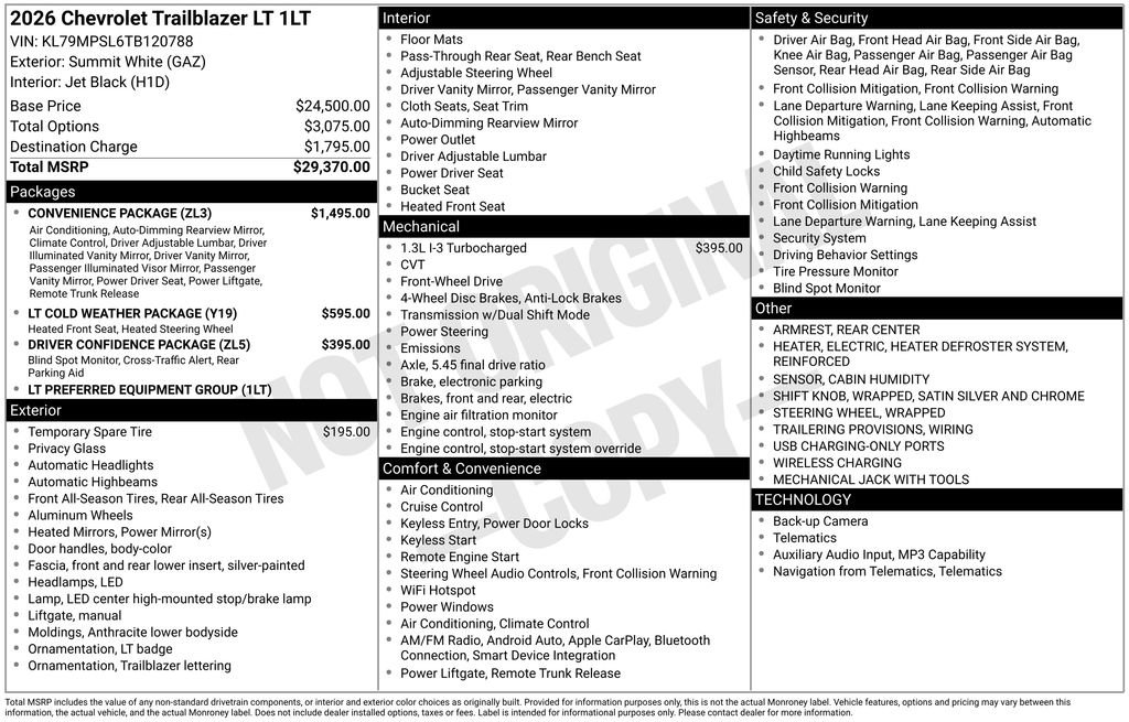 New 2026 Chevrolet TrailBlazer LT w/ Convenience Package FWD image 3
