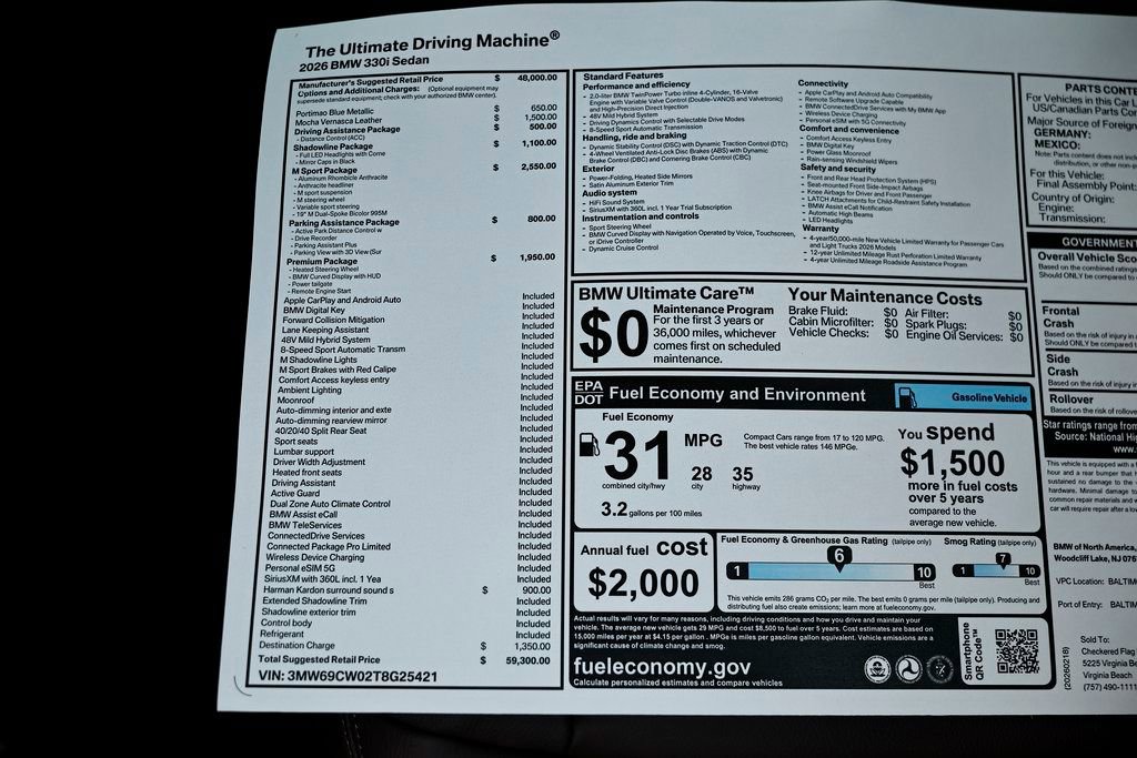 New 2026 BMW 330i Sedan w/ M Sport Package image 44