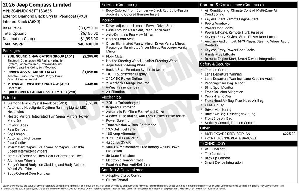 New 2026 Jeep Compass Limited w/ Sun, Sound & Navigation Group AWD/4WD image 6