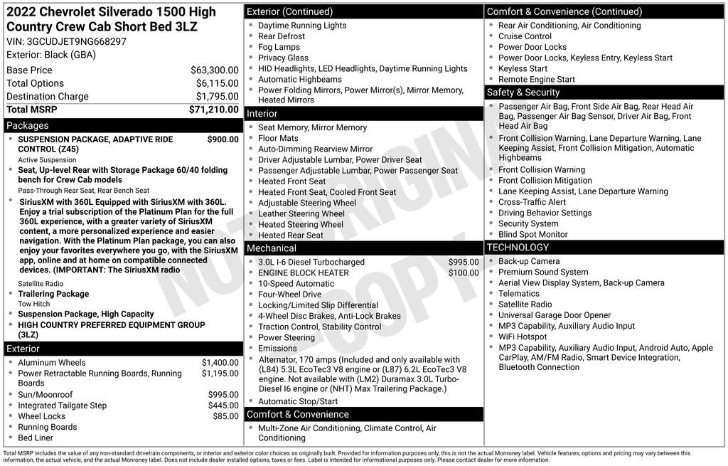 Used 2022 Chevrolet Silverado 1500 High Country AWD/4WD image 28