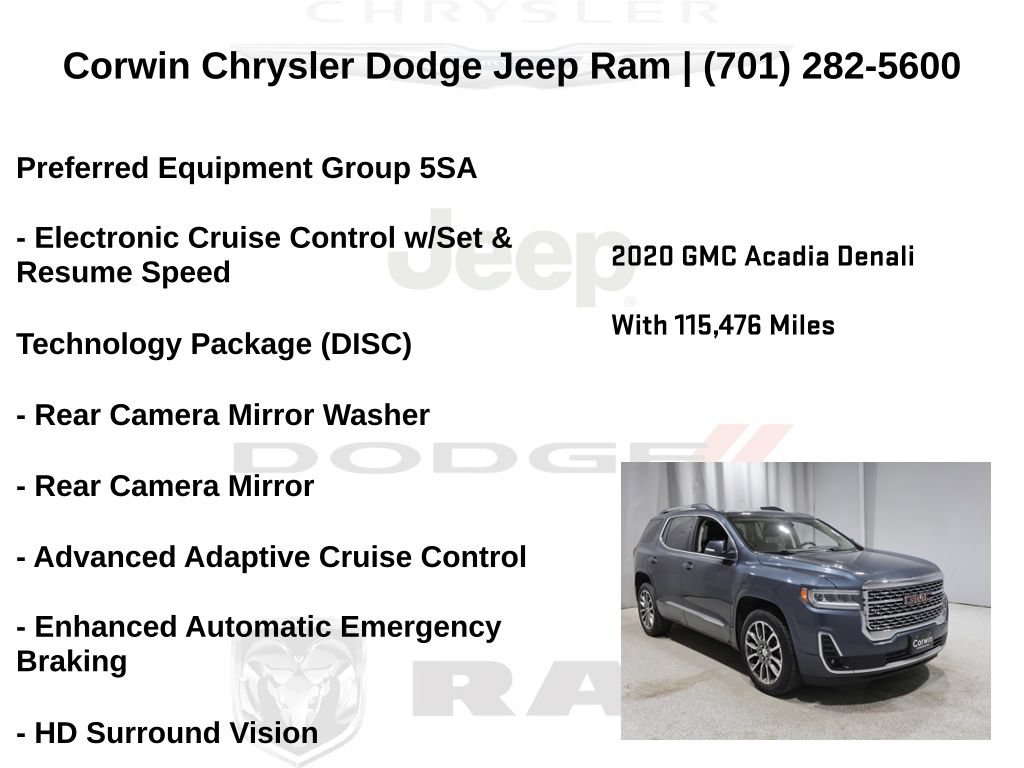 Used 2020 GMC Acadia Denali w/ Technology Package AWD/4WD image 6