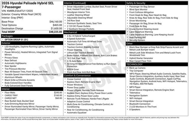 New 2026 Hyundai Palisade SEL AWD/4WD image 12