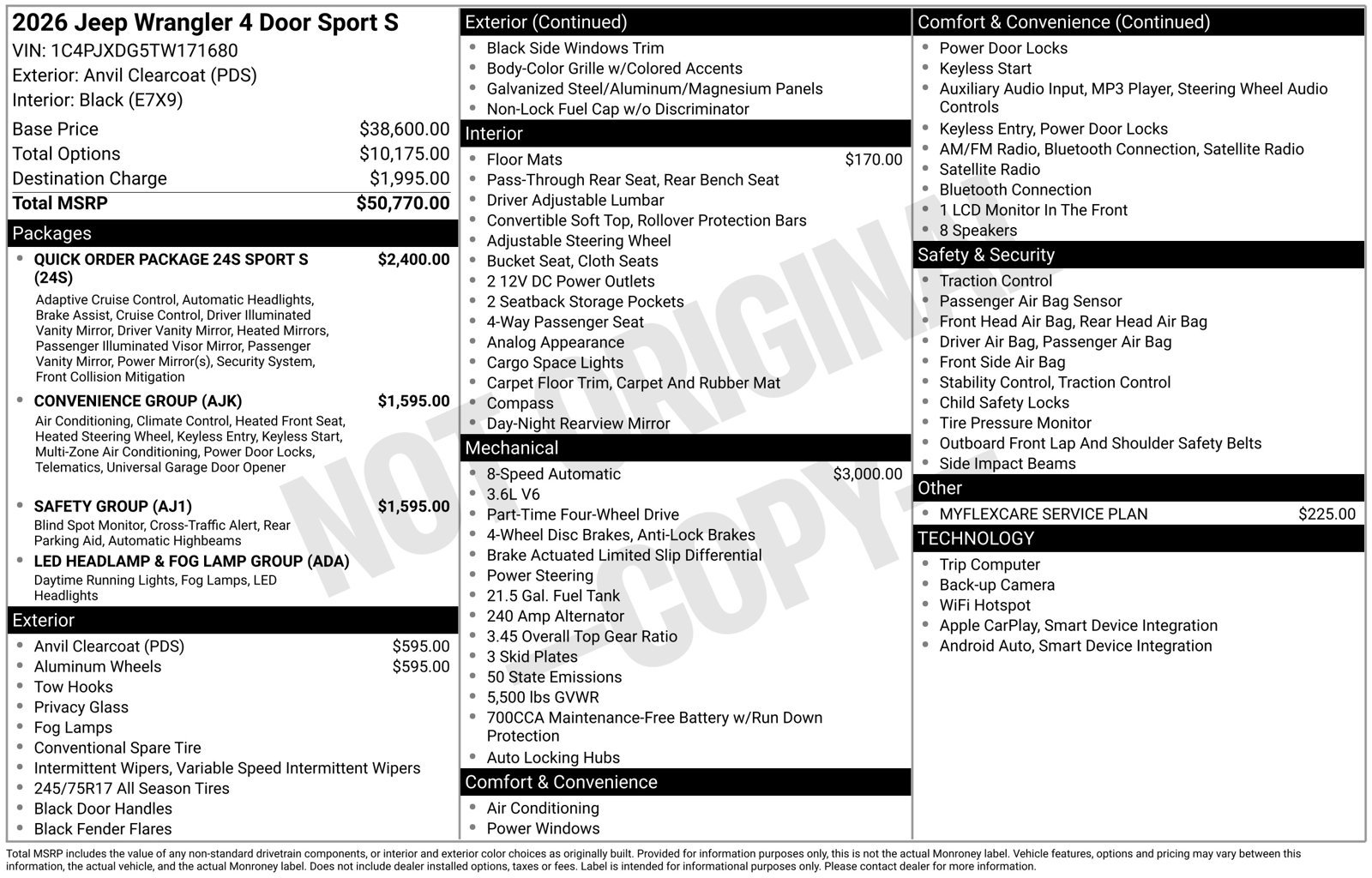 New 2026 Jeep Wrangler Unlimited Sport AWD/4WD image 4