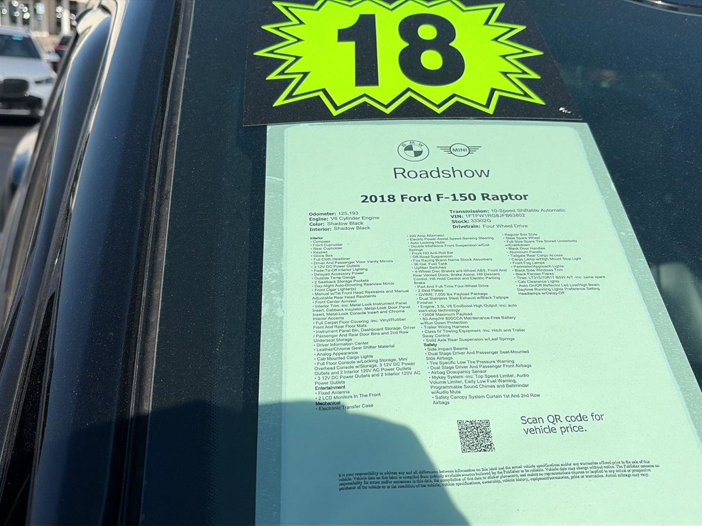 Used 2018 Ford F150 Raptor w/ Equipment Group 802A Luxury image 21