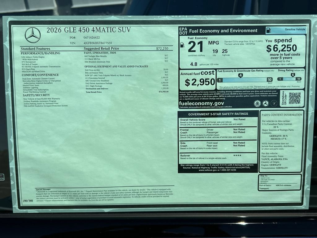 New 2026 Mercedes-Benz GLE 450 4MATIC image 34