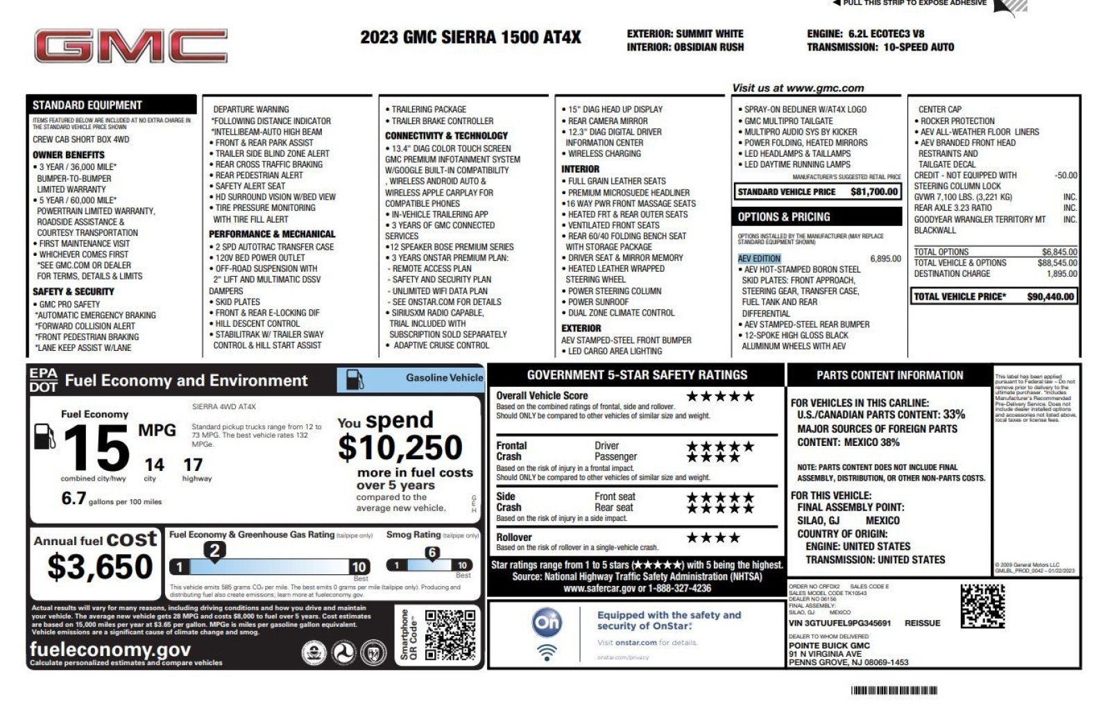 Used 2023 GMC Sierra 1500 AT4X w/ AT4X AEV Edition AWD/4WD image 2