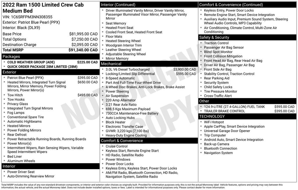 Used 2022 RAM 1500 Limited w/ Cold Weather Group AWD/4WD image 13