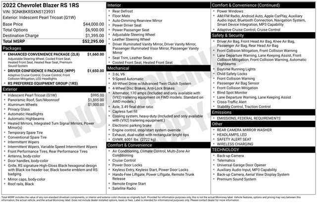 Used 2022 Chevrolet Blazer RS w/ Enhanced Convenience Package image 4