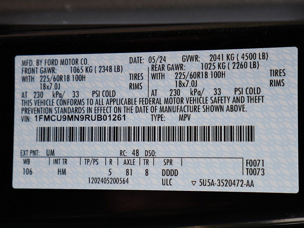 Used 2024 Ford Escape ST-Line w/ Tech Pack #1 AWD/4WD image 62