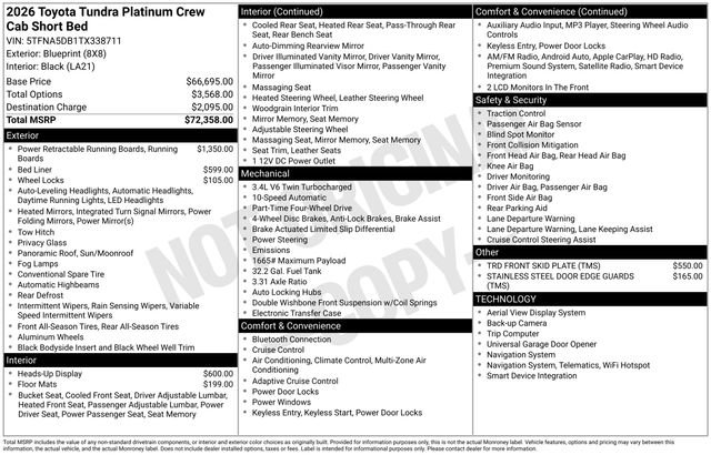 Used 2026 Toyota Tundra Platinum image 2