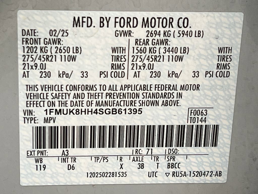 Used 2025 Ford Explorer Platinum w/ LUX Leather Package AWD/4WD image 68