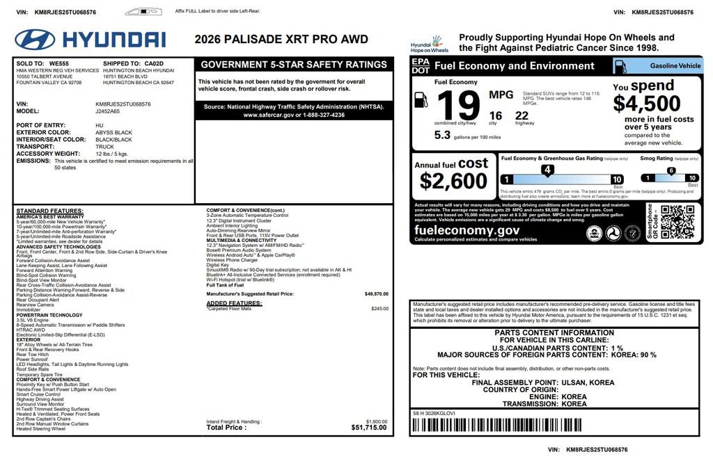Used 2026 Hyundai Palisade XRT Pro AWD/4WD image 2